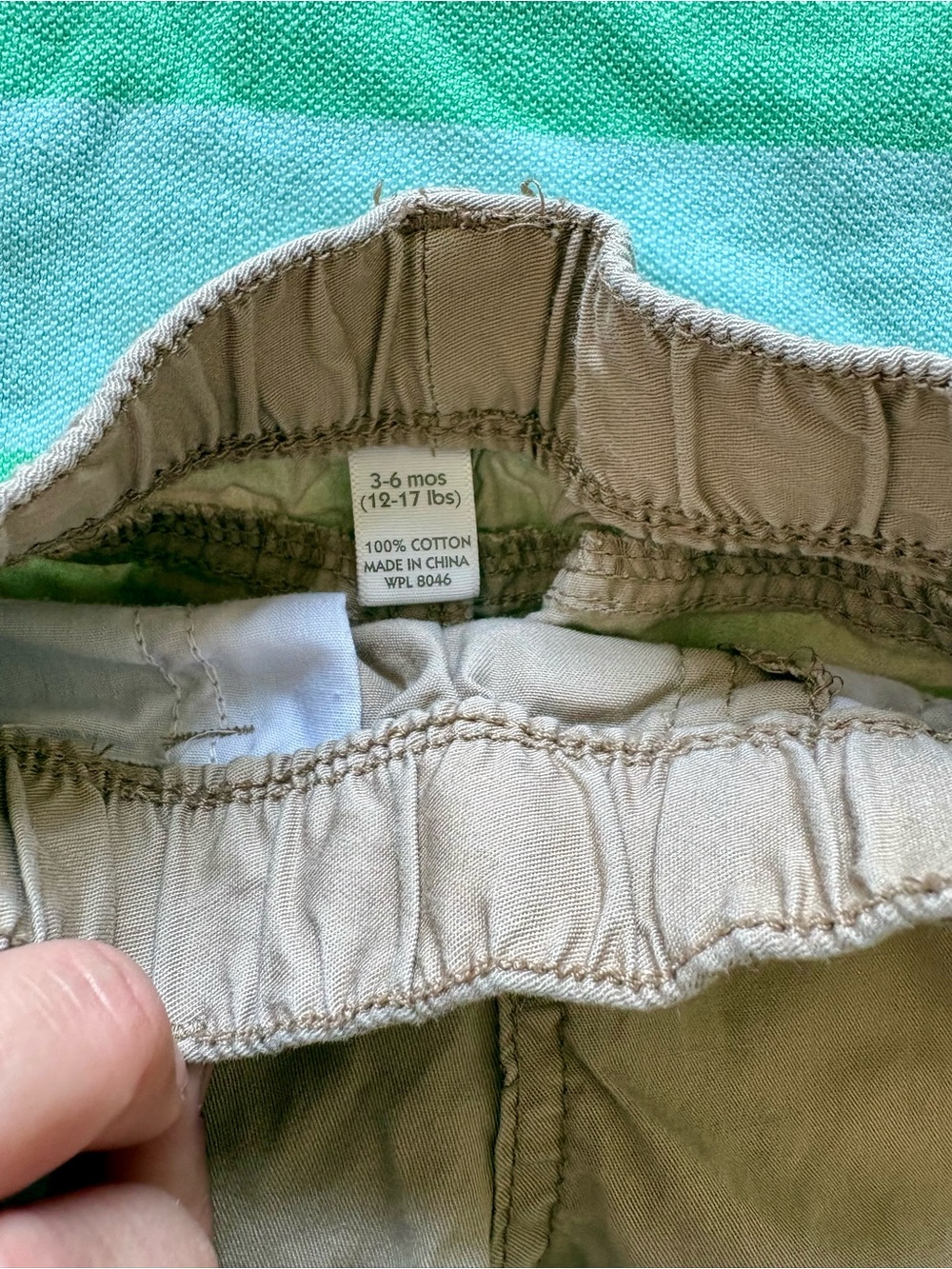 Baby GAP Green Striped Polo Shirt and Khaki Outfit - Picture 6 of 6